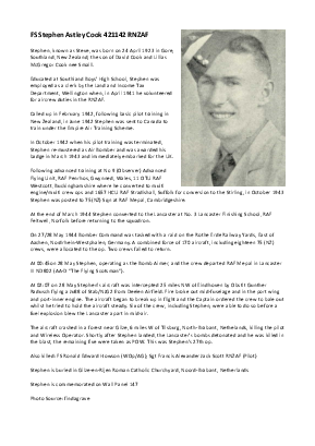 A preview of a PDF biography for Cook, Stephen Astley